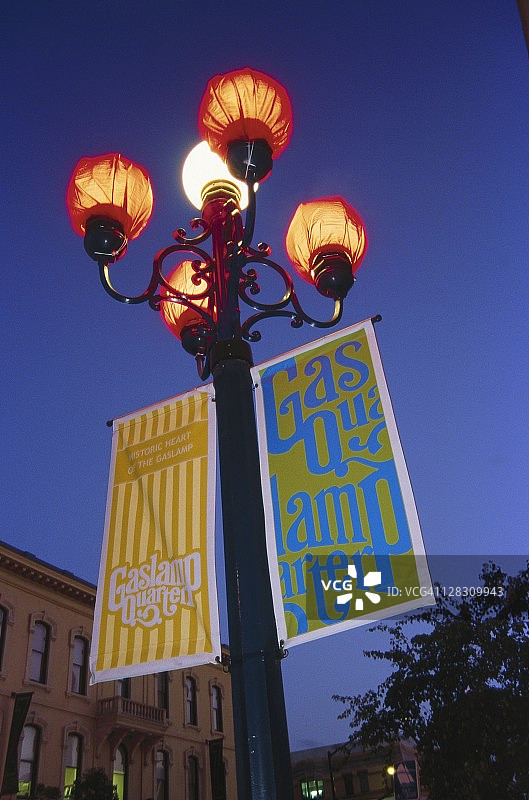 加利福尼亚州圣地亚哥煤气灯街区街灯图片素材