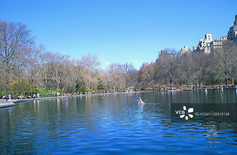 纽约中央公园温室池塘图片素材