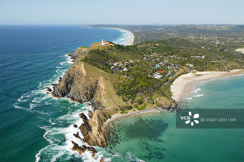 澳大利亚新南威尔士州拜伦湾航拍景色图片素材