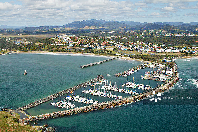 澳大利亚新南威尔士州科夫斯港东北海岸航拍图片素材