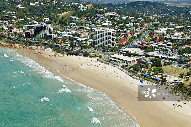 澳大利亚昆士兰州库伦海滩的航拍图片素材