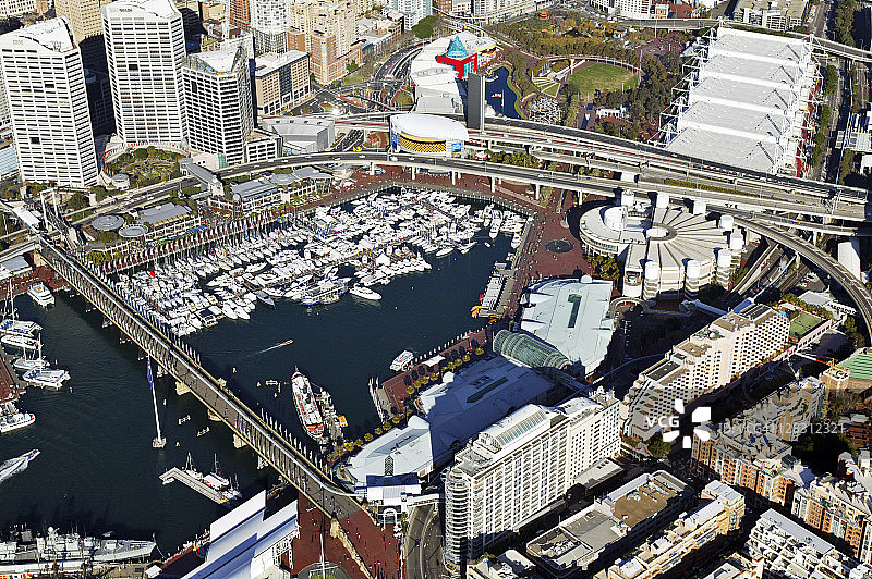 澳大利亚新南威尔士州达令港鸟瞰图图片素材