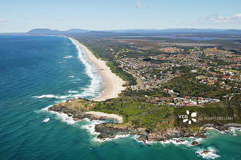 澳大利亚新南威尔士州麦觉理港的航拍景色图片素材