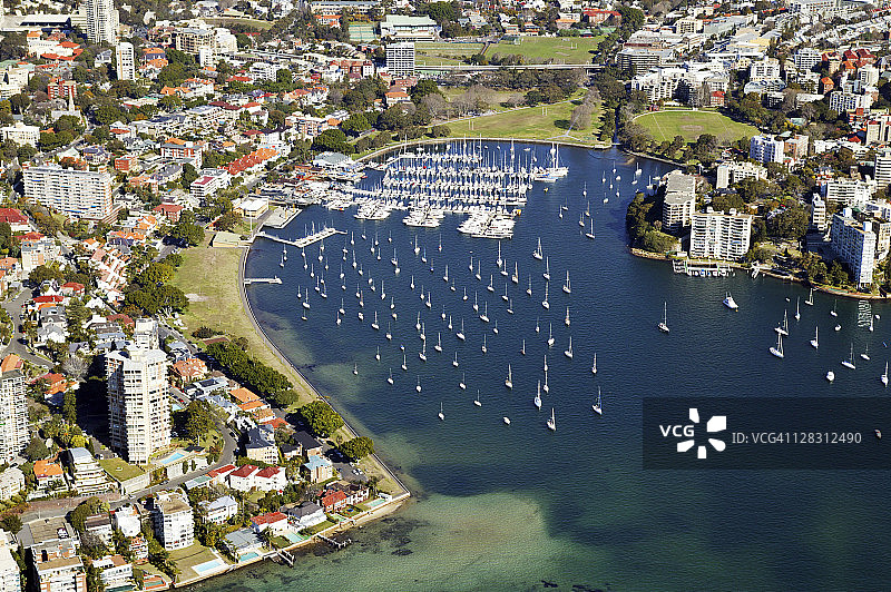 澳大利亚新南威尔士州悉尼拉什卡特斯湾鸟瞰图图片素材
