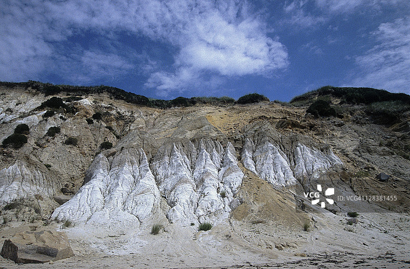 灰色悬崖，玛莎葡萄园盖伊角海滩图片素材
