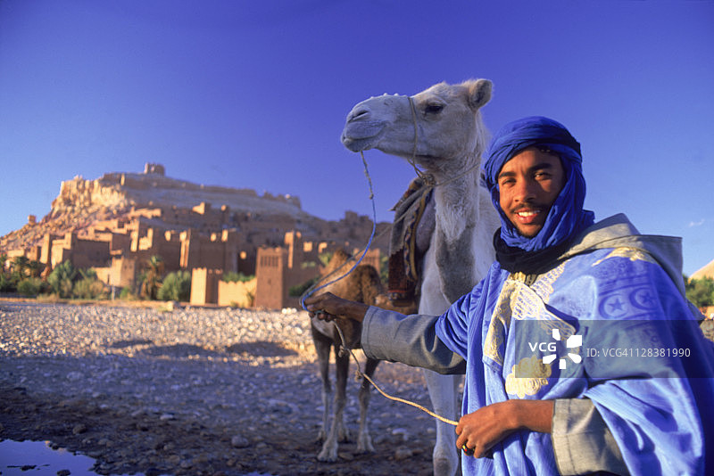 骆驼司机，艾本哈杜，摩洛哥图片素材