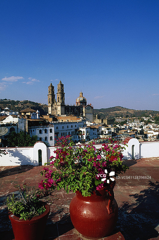 格雷罗州的塔斯科圣普里斯卡大教堂图片素材