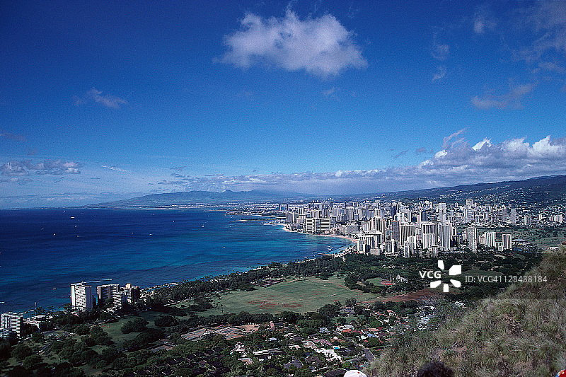 檀香山瓦胡岛鸟瞰图图片素材