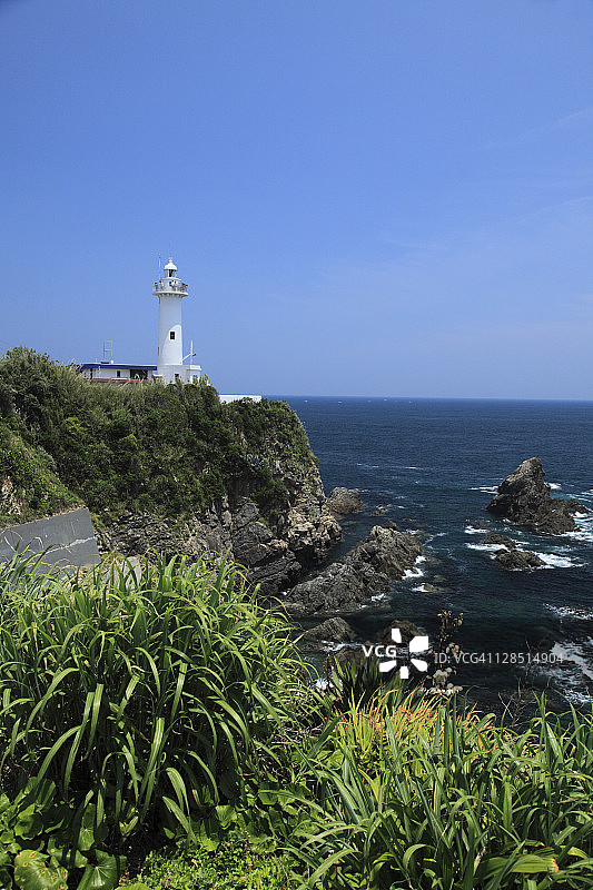日本三重县志摩市大王崎灯塔图片素材