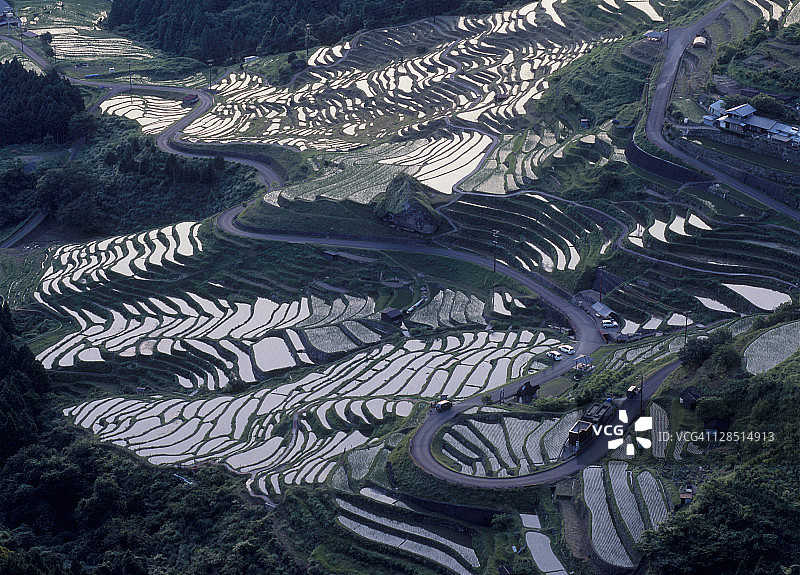 日本三重县熊野市丸山千枚田图片素材