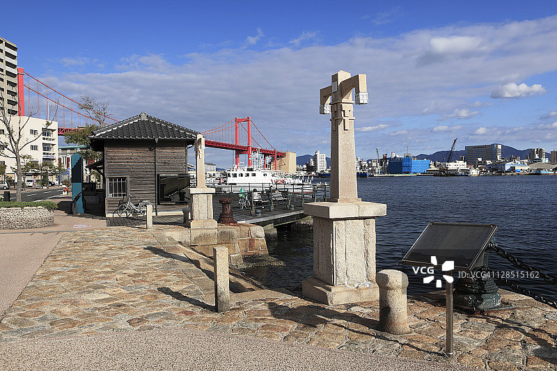 日本北九州市弁财天登陆纪念碑图片素材