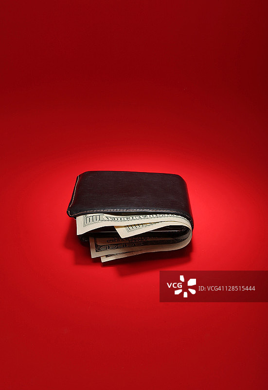 装有美元的钱包图片素材