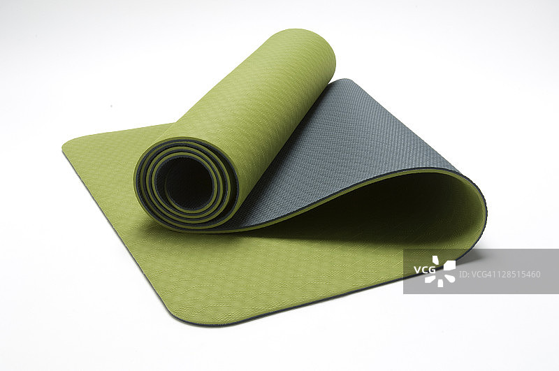 绿色瑜伽垫特写图片素材
