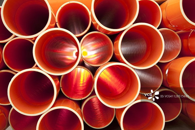 建筑工地堆放的PVC管图片素材