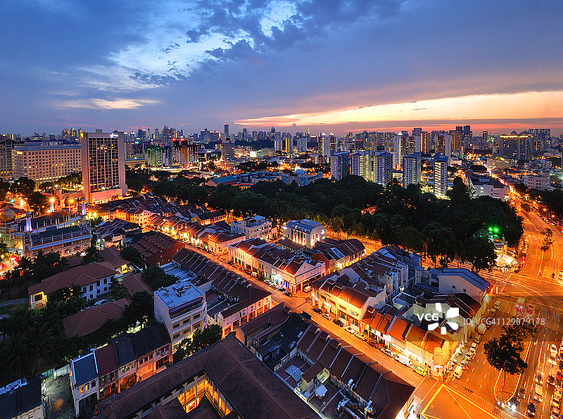 新加坡城市街景-甘榜格南图片素材