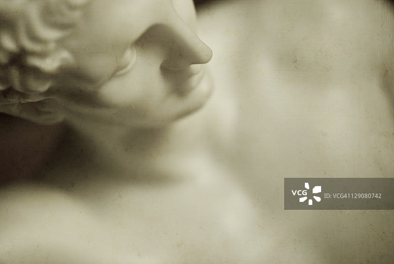 希腊赫尔墨斯大理石半身像复制品细节图片素材