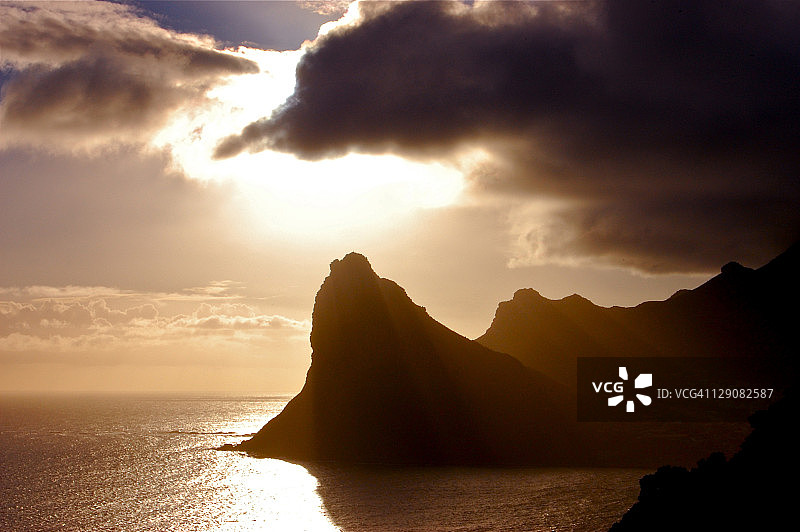 豪特湾日落全景图片素材