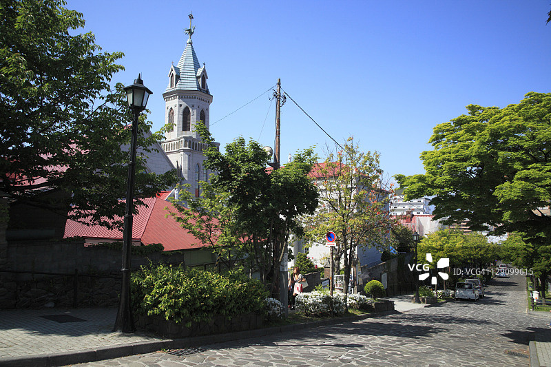 天主教元町教堂和第三坂图片素材