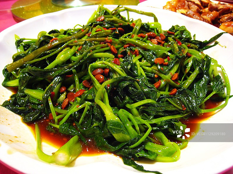 炸空心菜图片素材