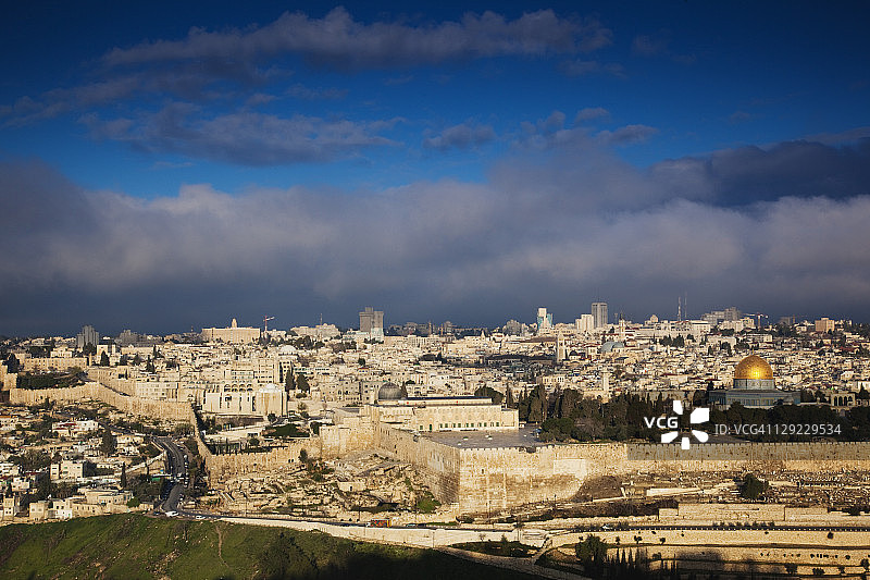 圣殿山与圆顶清真寺图片素材