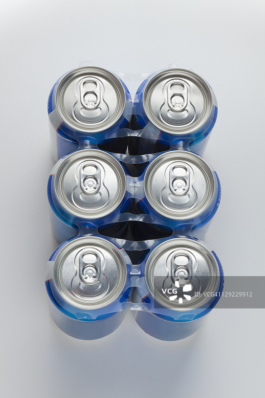 六罐装铝罐饮品俯视图图片素材