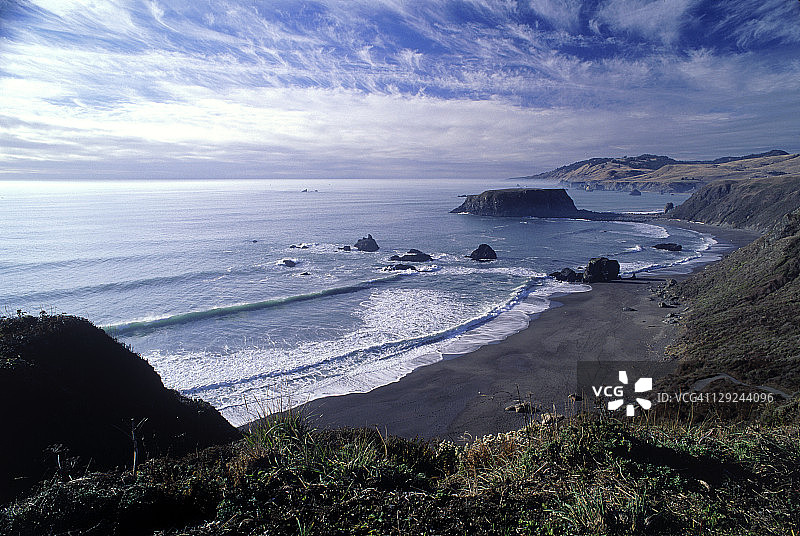 加州博德加湾附近海岸线图片素材
