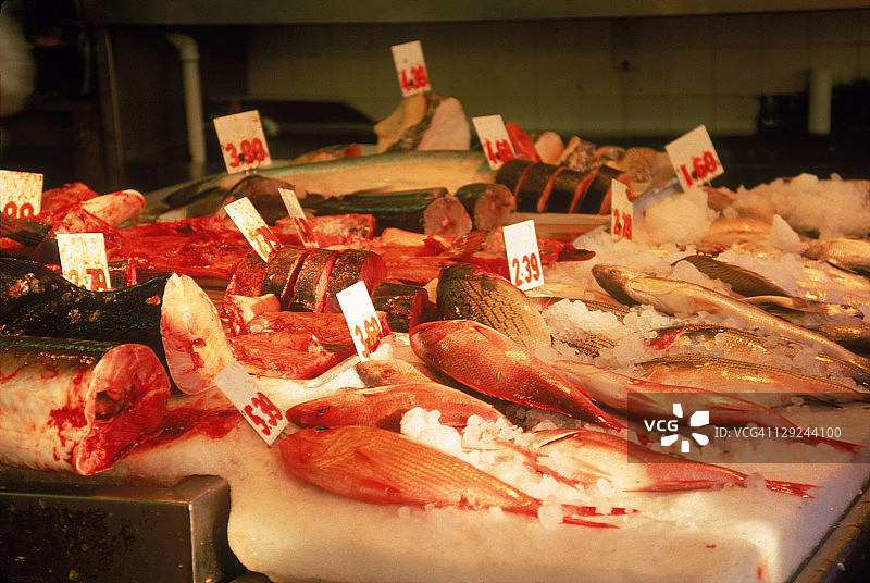 旧金山唐人街鱼市图片素材