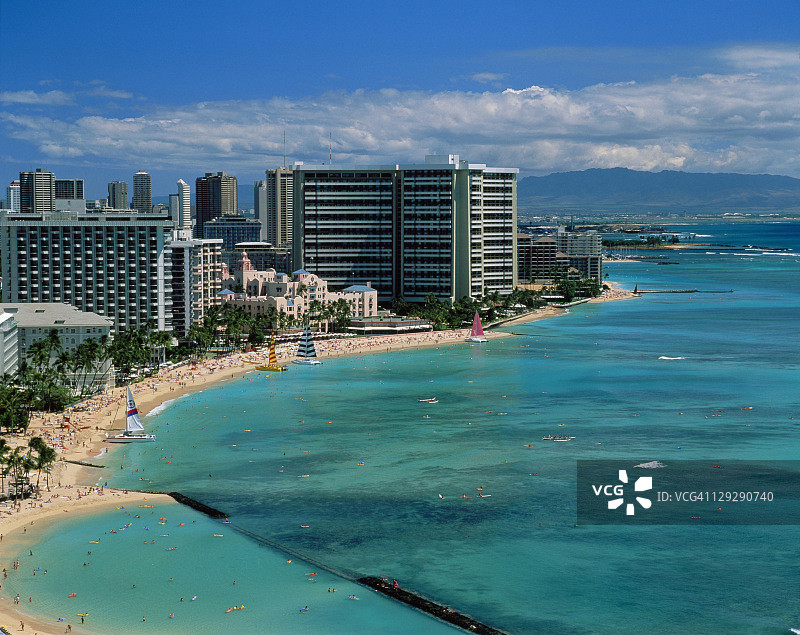 怀基基檀香山航拍，夏威夷图片素材