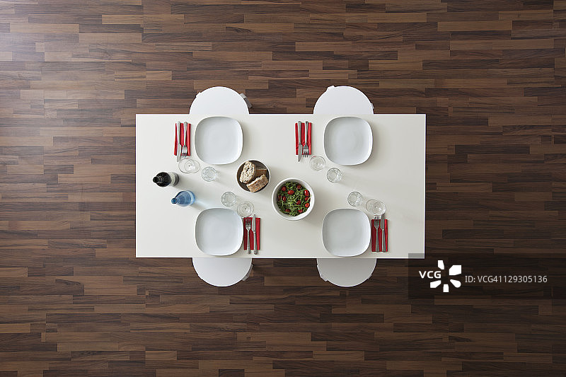 餐桌摆设俯视图图片素材