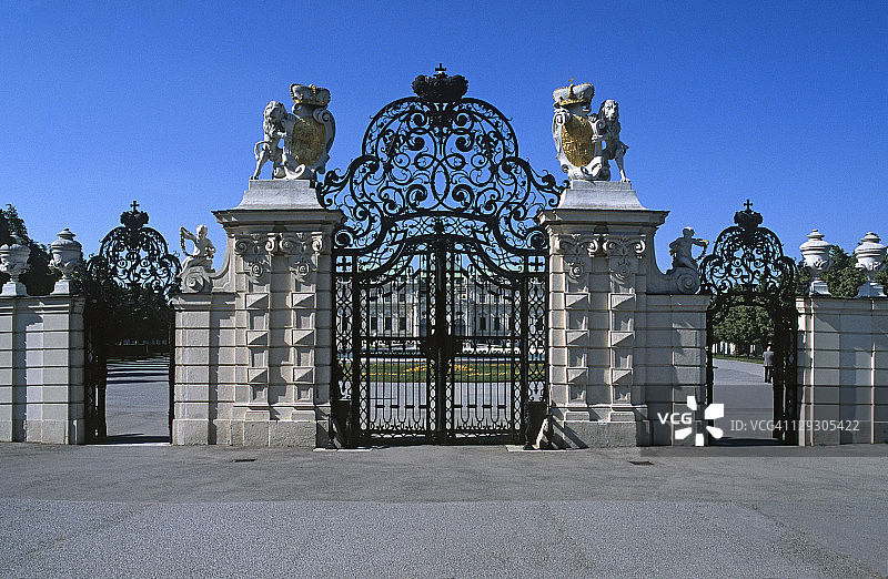 奥地利维也纳美景宫大门景色图片素材