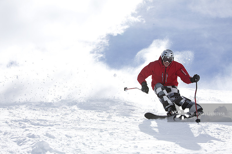 美国科罗拉多州特柳赖德：高山滑雪图片素材