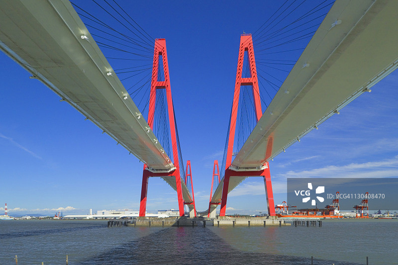 日本爱知县名古屋市名港西大桥图片素材