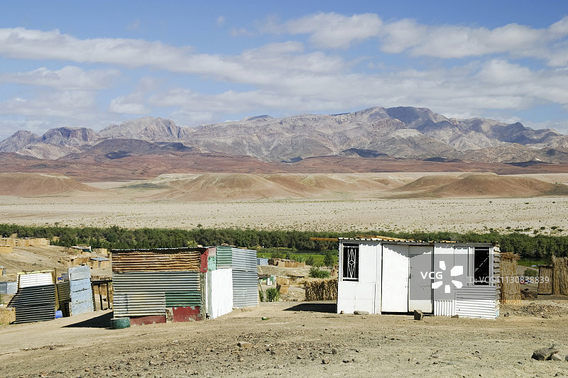 奥兰治河上的奥万博工人阶级庄园，复古，非洲纳米比亚奥森凯尔图片素材