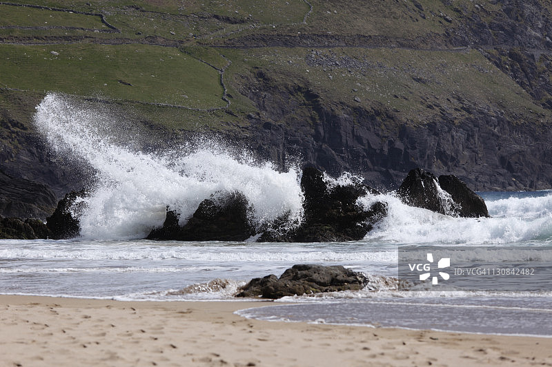 斯莱角冲浪，丁格尔半岛，凯里郡，爱尔兰，不列颠群岛，欧洲图片素材