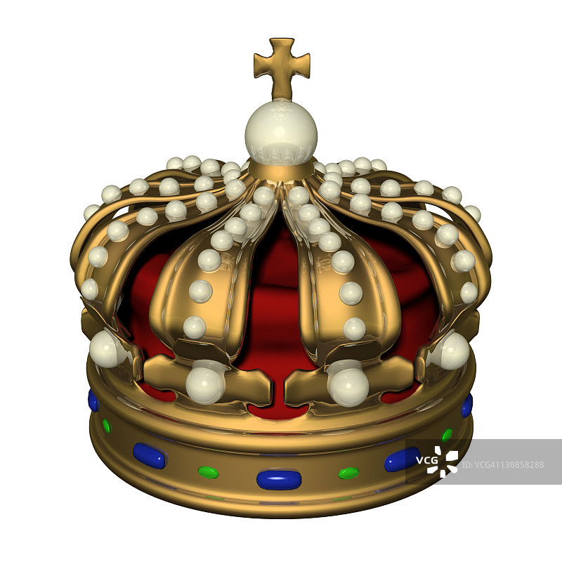 金色皇冠3D插画图片素材