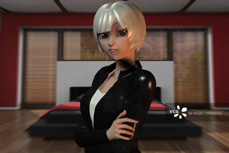 电脑插画：愤怒的年轻女性图片素材