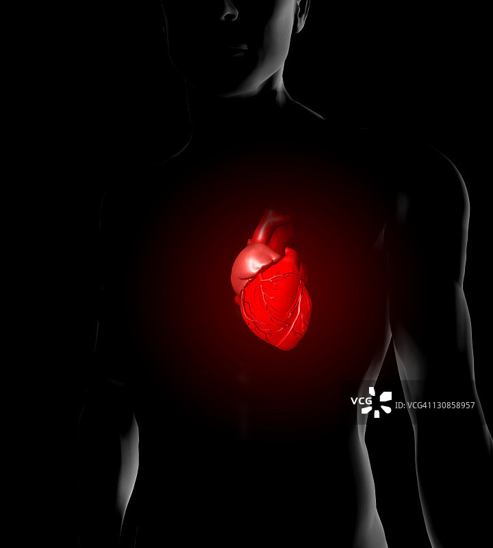 男人和红心的插画图片素材