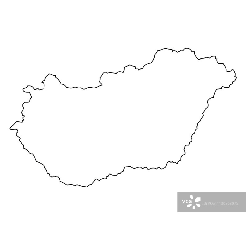 匈牙利地图轮廓图片素材