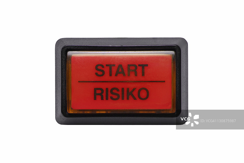 标有“Start”和“Risiko”的按钮（德语：风险）图片素材