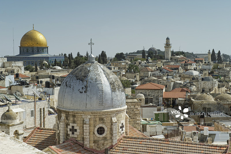 耶路撒冷老城与圆顶清真寺（以色列，中东）图片素材