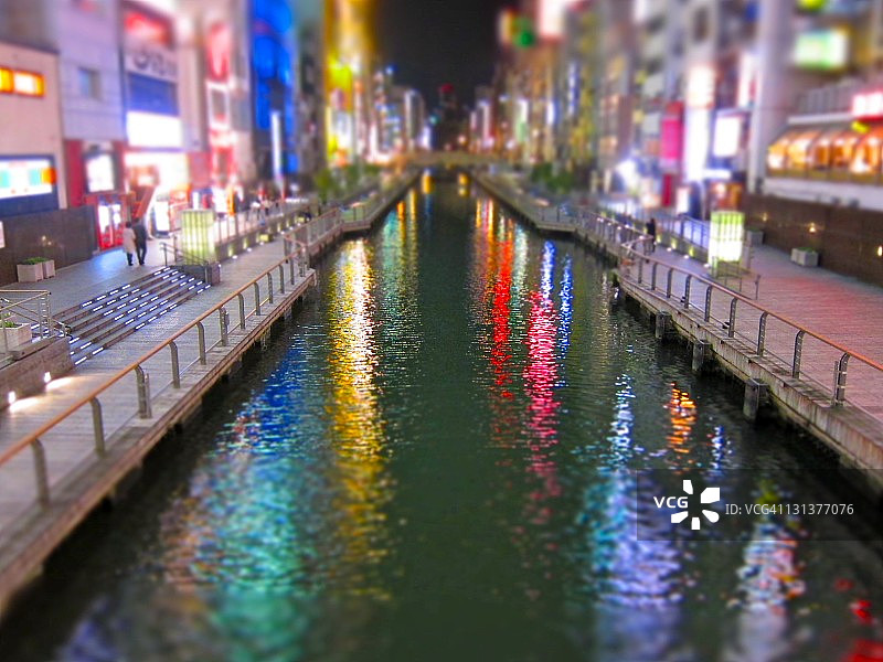 日本大阪心斋桥筋夜景图片素材