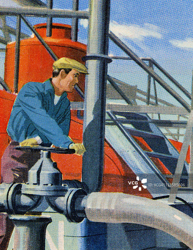 在油田工作的男人图片素材