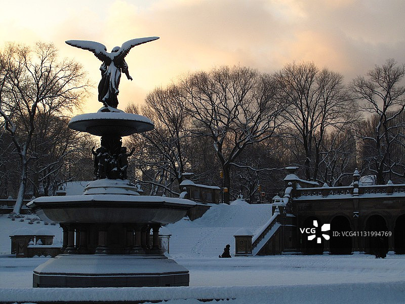 中央公园贝塞斯达喷泉图片素材