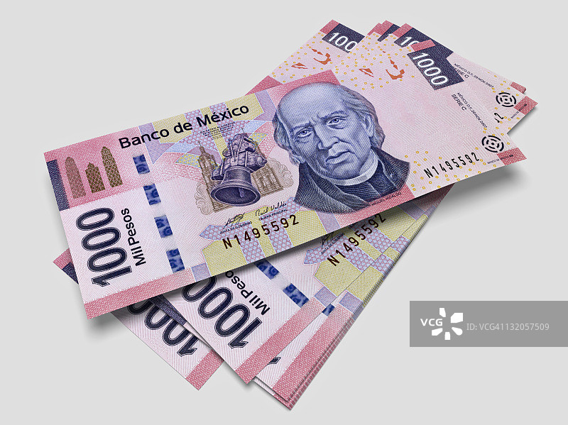 一些一千墨西哥比索的钞票图片素材