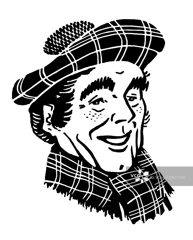 戴苏格兰帽的男人图片素材