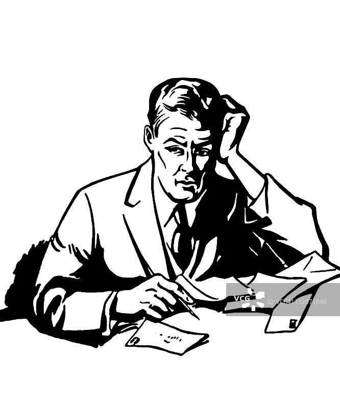 焦虑的男人在工作图片素材