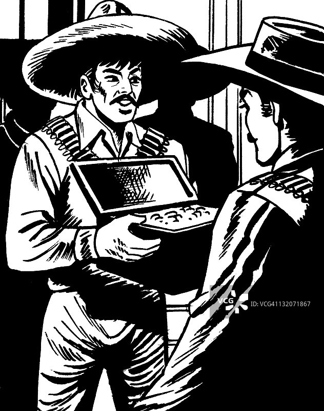 两个拿着箱子的男人图片素材