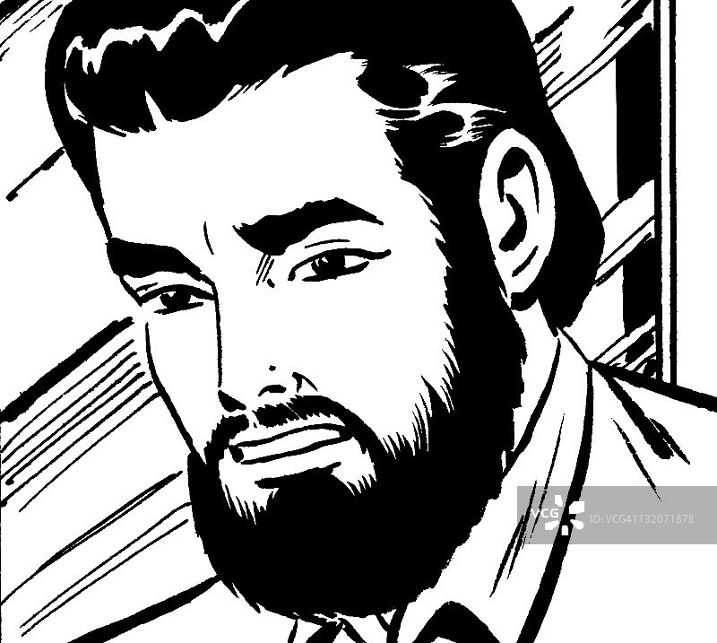 特写：络腮胡男人图片素材