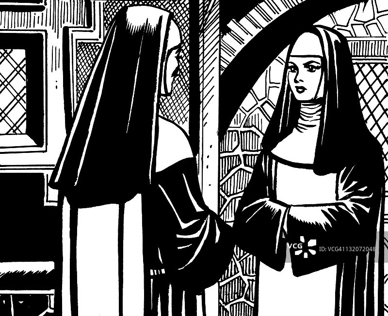 两位修女图片素材