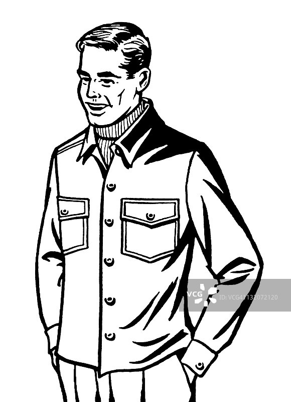 把手放在口袋里的男人图片素材